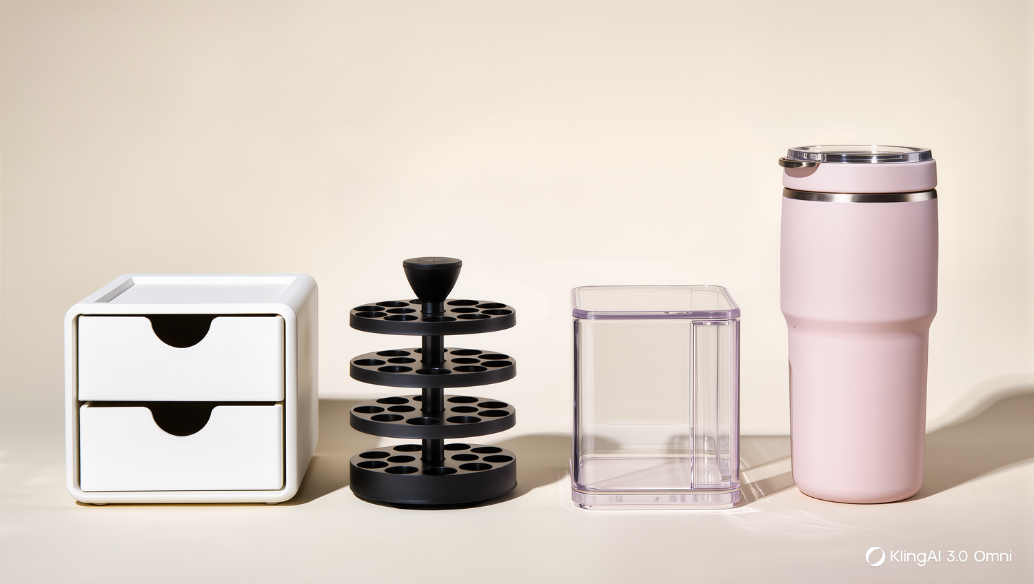 ORDÉ Bestsellers - flat lay of drawer organizer, spice carousel, jewelry vault and tumbler