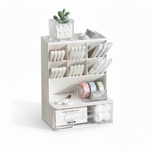 AngleMate desk organizer with angled compartments