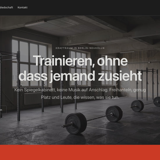 Durchlauf durch die Beispiel-Website eines Fitnessstudios