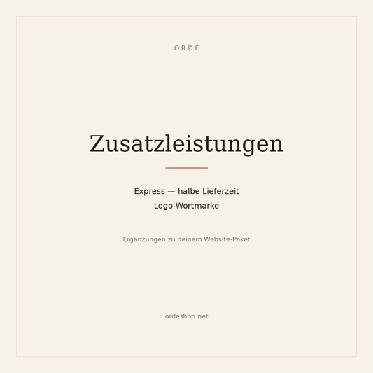 Zusatzleistungen zu deinem Shop